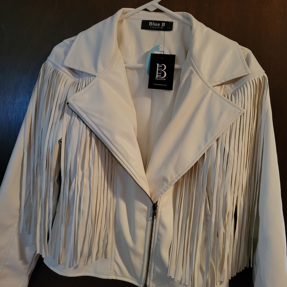 Faux Leather Fringe Jacket